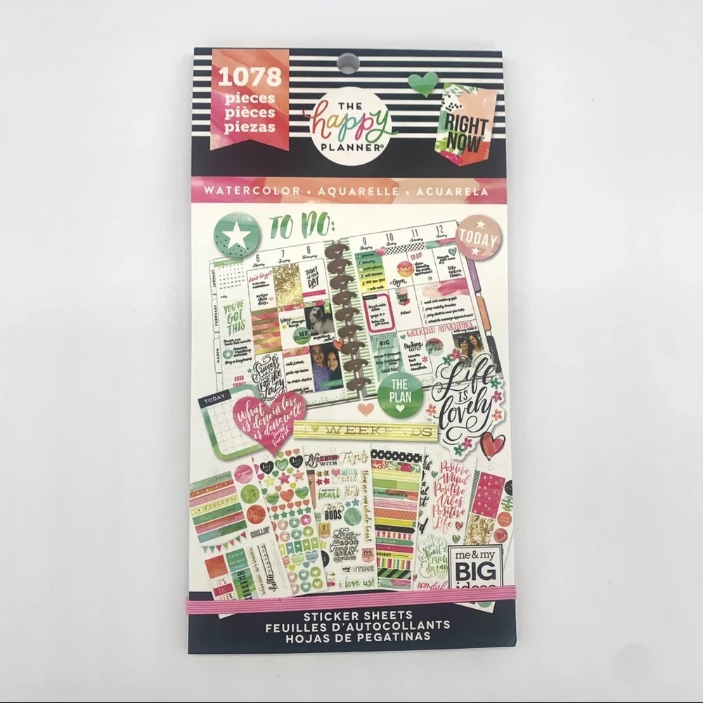 Happy Planner Water Colors Sticker Sheet Book